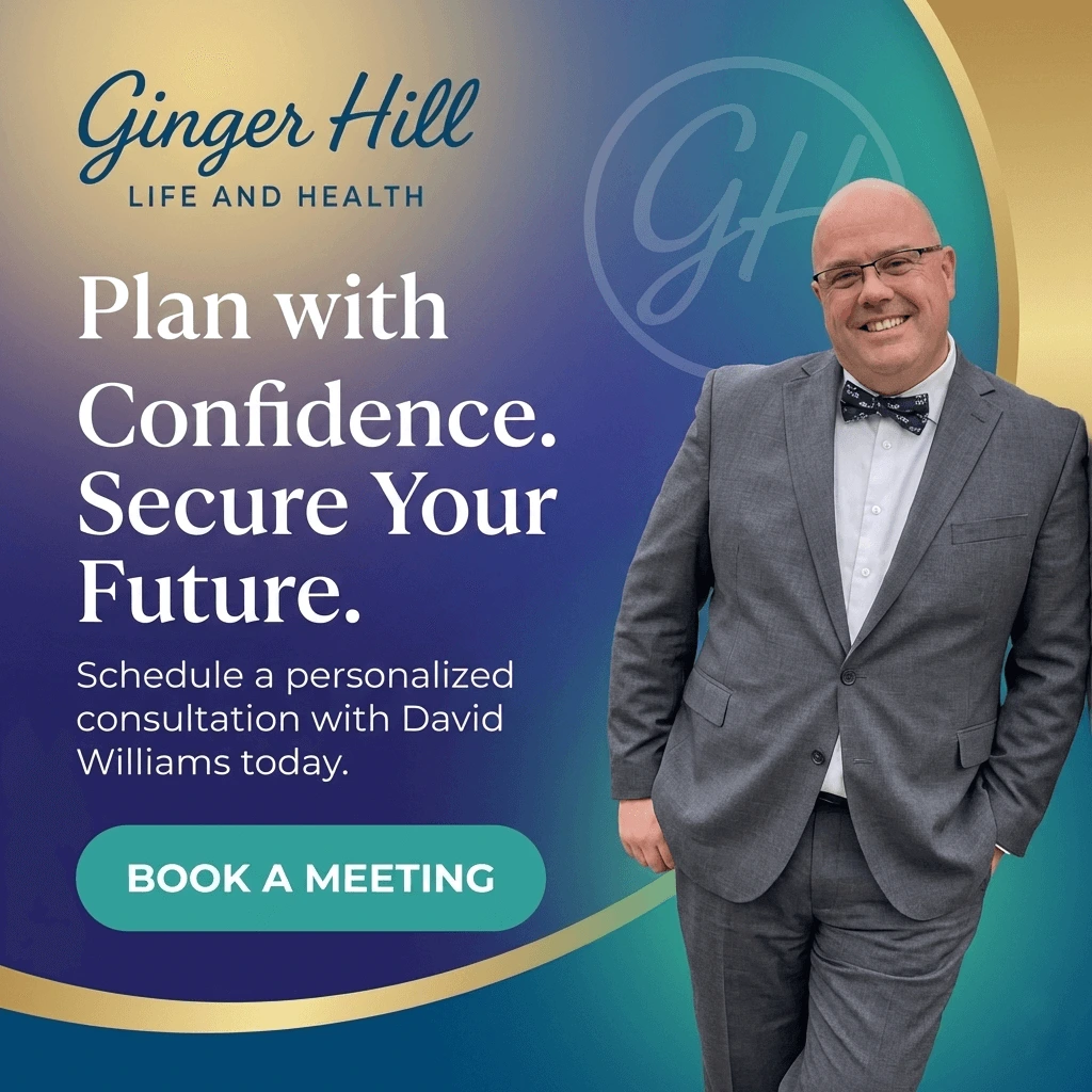 Ginger Hill Life and Health insurance advisor David Williams offering personalized consultation for life, health, and financial security planning with easy booking option.